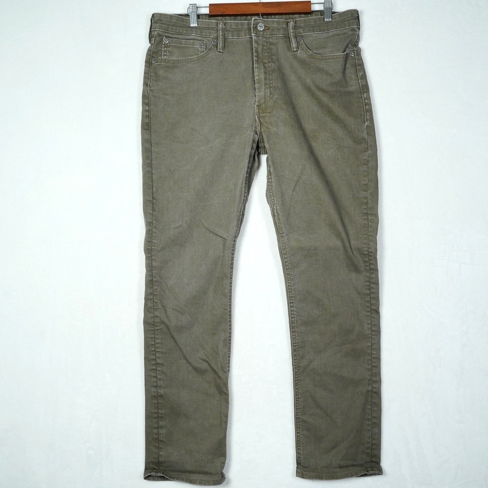 Levis 511 Selvedge Slim Fit Pants Mens 38x32 (Fits 36x30) Olive Green 19111-0097